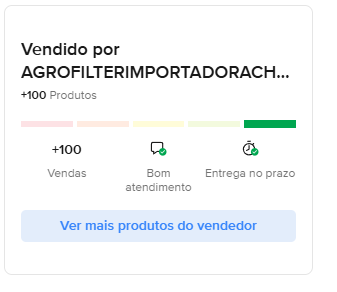 Reputação Agrofilter no Mercado Livre